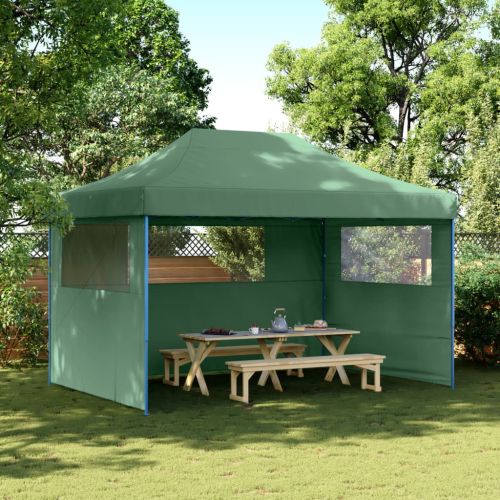 Сгъваема парти шатра pop-up с 3 странични стени зелена