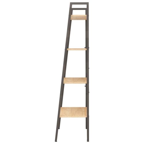 Стояща етажерка с 4 рафта светлокафяво и черно 56x35x140 см