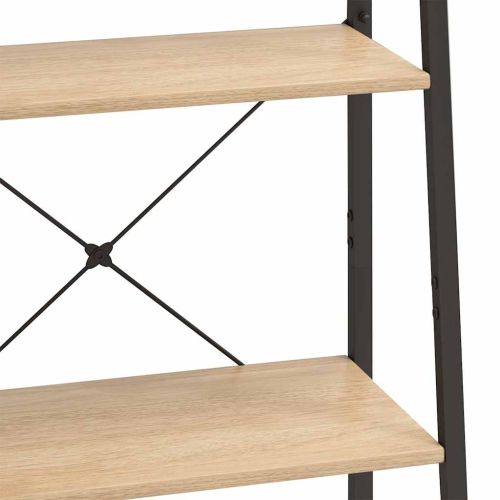 Стояща етажерка с 4 рафта светлокафяво и черно 56x35x140 см
