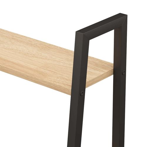 Стояща етажерка с 4 рафта светлокафяво и черно 56x35x140 см