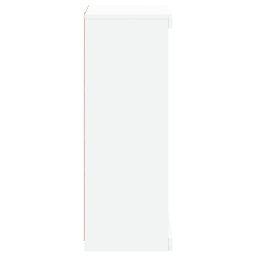 Сайдборд с LED светлини, бял, 41x37x100 см