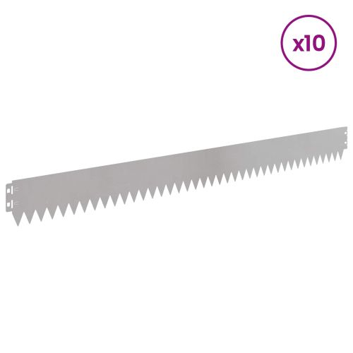 Ограда за трева 10 бр. 103 x 10 см Stainless Steel Сребристо