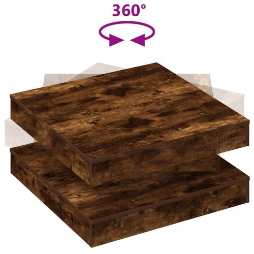 Холна маса, въртяща се на 360 градуса, опушен дъб, 70x70x34,5 см