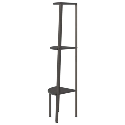 Ъглова етажерка с 3 рафта черна 45,5x31,5x120 см