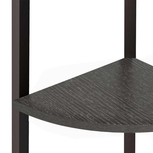 Ъглова етажерка с 3 рафта черна 45,5x31,5x120 см