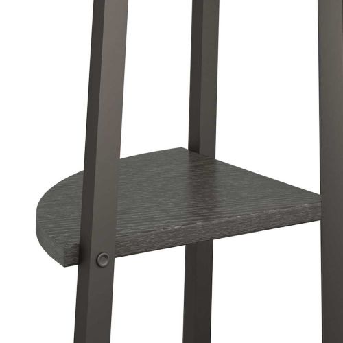 Ъглова етажерка с 3 рафта черна 45,5x31,5x120 см