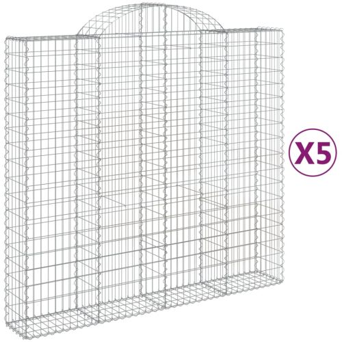 Габионни кошници арка 5 бр 200x50x180/200 см поцинковано желязо