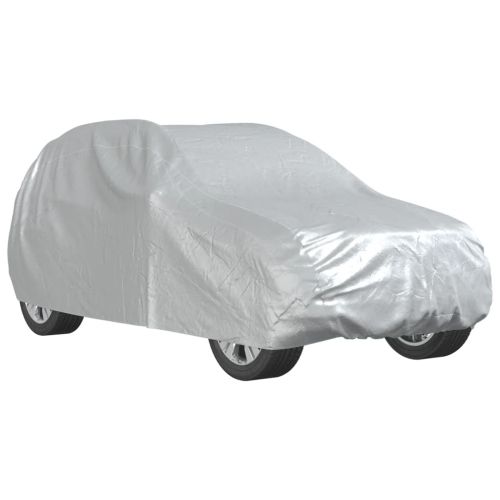 Покривало за кола, за SUV, с каишки, цяло, сребрист, M, PEVA