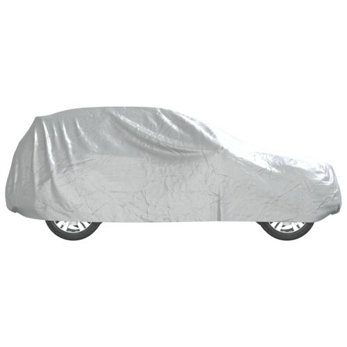 Покривало за кола, за SUV, с каишки, цяло, сребрист, M, PEVA