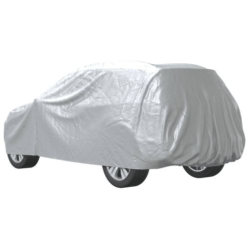 Покривало за кола, за SUV, с каишки, цяло, сребрист, M, PEVA