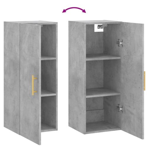 Стенен шкаф бетонно сив 34,5x34x90 см