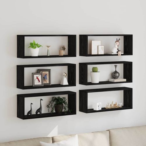 Стени за рафтове 6 бр. Черния дъб 60 x 15 x 23 cm