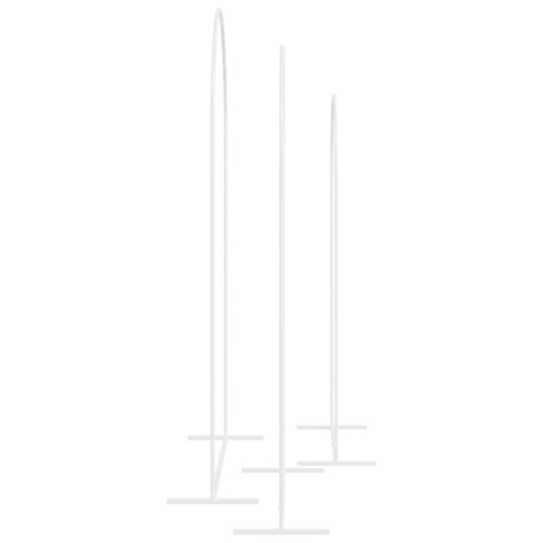 Сватбена арка 3 бр. Бяло 120 x 40 x 217 см Стомана