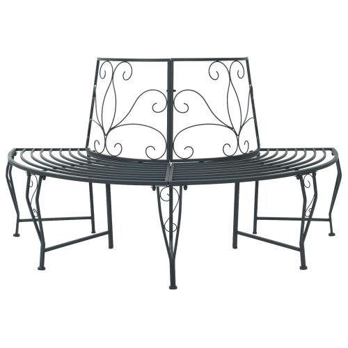 Дървесен бенч 4 -местен 160 x 80 x 89 см steel Сребристо сиво