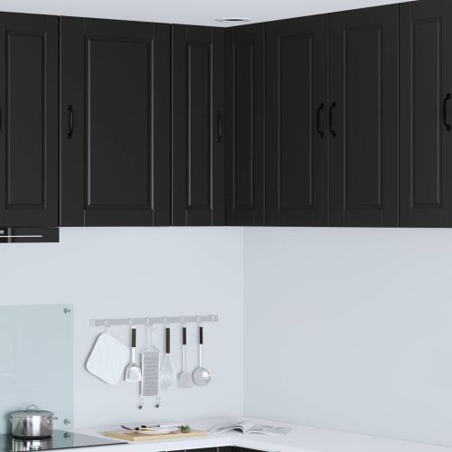 Стенно ъглово шкафче PORTO Черно 57 x 57 x 80 см