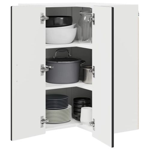 Стенно ъглово шкафче PORTO Черно 57 x 57 x 80 см