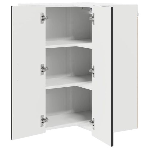 Стенно ъглово шкафче PORTO Черно 57 x 57 x 80 см
