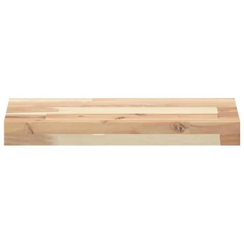 Плаващи рафтове, 3 бр., 40x20x4 см, необработена масивна дървесина, акация