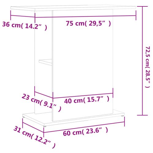 Поставка за аквариум бетонно сив 75x36x72,5 см инженерно дърво