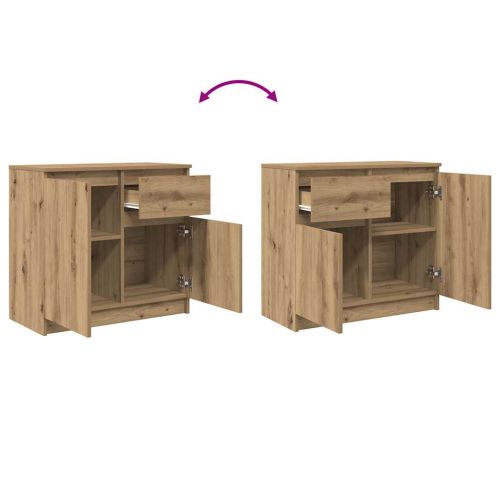 Бюфет с чекмеджета, дъб артизан 71x35x65 см Инженерна дървесина