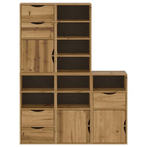 Странични шкафове 5 бр. ODDA 40x24x79 cm борово дърво масив