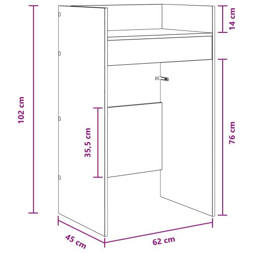 DJ маса Сив Сонома 62 x 45 x 102 см Инженерна дървесина