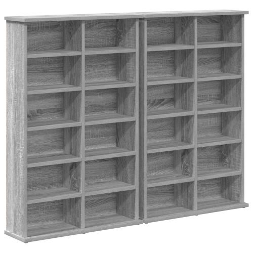 Кабинет за CD 2 бр. Сив Сонома 60 x 17 x 92 см