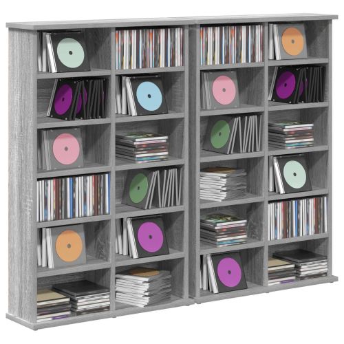 Кабинет за CD 2 бр. Сив Сонома 60 x 17 x 92 см