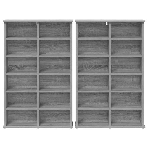 Кабинет за CD 2 бр. Сив Сонома 60 x 17 x 92 см