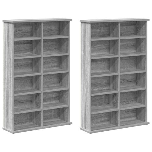 Кабинет за CD 2 бр. Сив Сонома 60 x 17 x 92 см