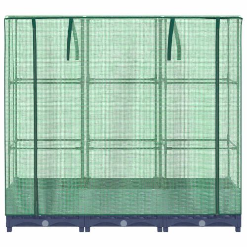 Повдигнато легло с покривало за оранжерия, ратанова имитация, 120x40x123 см