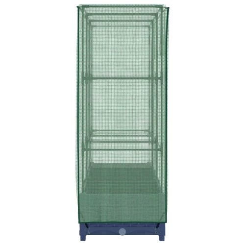 Повдигнато легло с покривало за оранжерия, ратанова имитация, 120x40x123 см