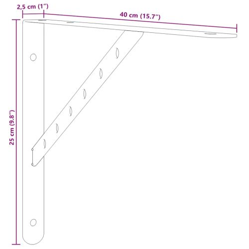 Скоби за рафт 4 бр 40x2,5x25 см сребрист неръждаема стомана