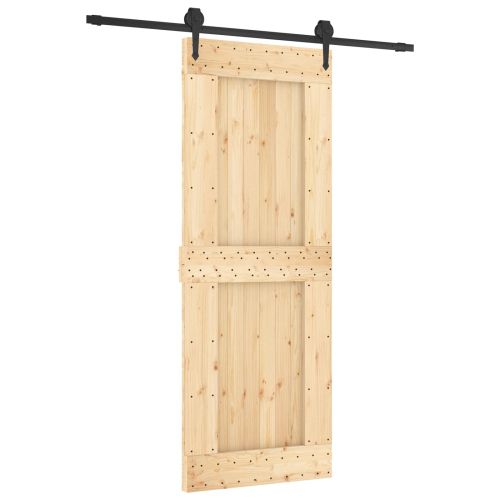 Преплъзваща се врата Естествено и черно 80 x 210 cm