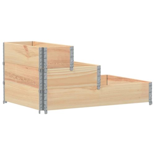 3-степенна повдигната леха 120x80 см масивна борова дървесина