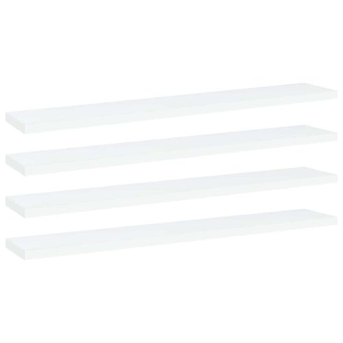 Рафтове за етажерка, 4 бр, бели, 60x10x1,5 см, инженерно дърво