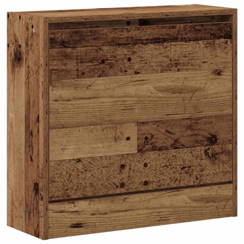 Шкаф за обувки 60 x 21 x 57 cm Инженерна дървесина Старо дърво