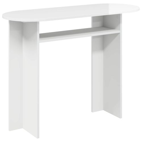 Конзолна маса Бял гланц 100 x 39,5 x 75 см Инженерна дървесина