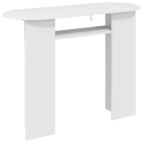 Конзолна маса Бял гланц 100 x 39,5 x 75 см Инженерна дървесина