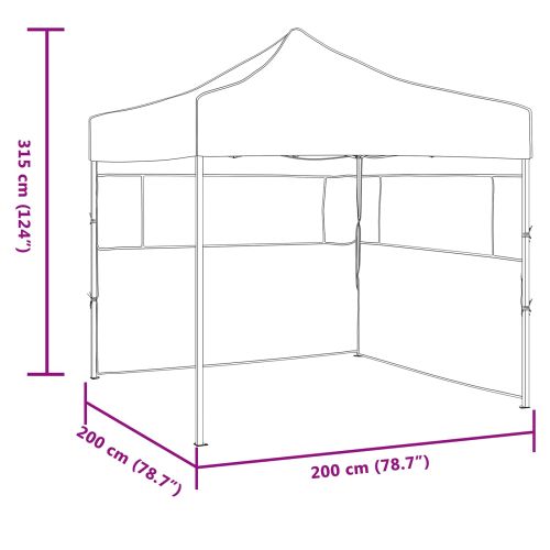 Парти шатър 200 x 200 x 315 см Синьо Оксфордска тъкан