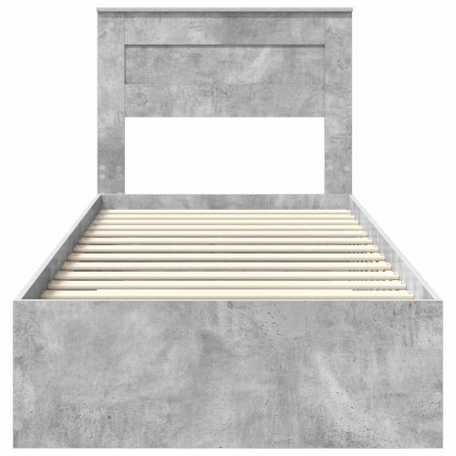 Рамка за легло Циментено сиво 90 x 200 cm Инженерна дървесина