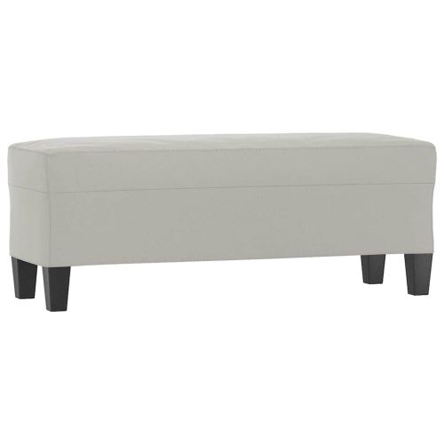 Пейка, светлосива, 100x35x41 см, микрофибърен плат