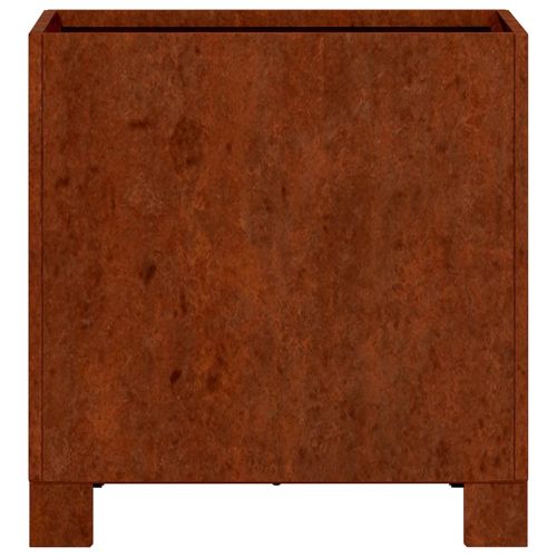 Кашпи с крака, 2 бр, ръждиво, 30x30x30 см, кортенова стомана