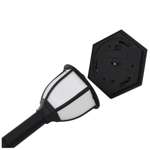 Градински соларни лампи, 3 бр, LED, черни