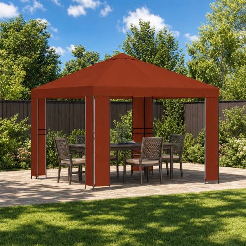 Шатра 3 x 3 m Теракота Полиестер и стомана 190 gsm