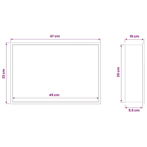 Нишата за душ Бяло 45 x 30 x 9,5 см Неръждаема стомана