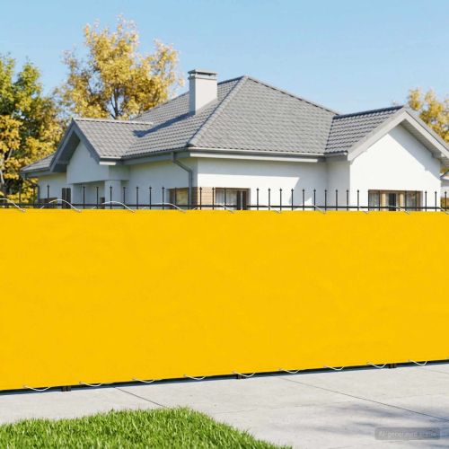 Прозорец за балкон 150 x 800 cm Тъкан с PU покритие Жълто
