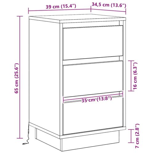 Нощен шкаф Черния дъб 39 x 34,5 x 65 см Инженерна дървесина