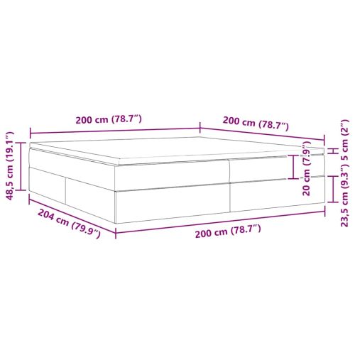 Легло с място за съхранение и матрак с матрак Бяло 200 x 200 cm