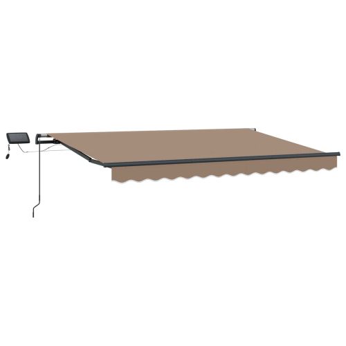 Прибираща се тента Таупе 450 × 300 cm Тъкан и алуминий